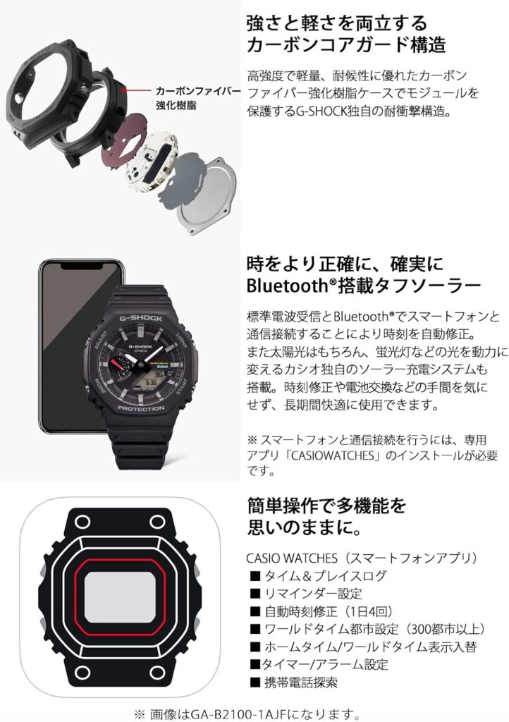 Casio GA-B2100-1AJF [G-Shock GA-B2100 Series Mens Rubber Band] Watch Shipped from Japan Released in Apr 2022