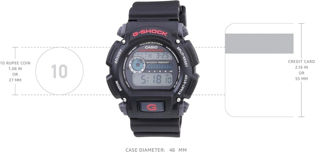 Casio Mens G-Shock DW9052-1V Shock Resistant Black Resin Sport Watch